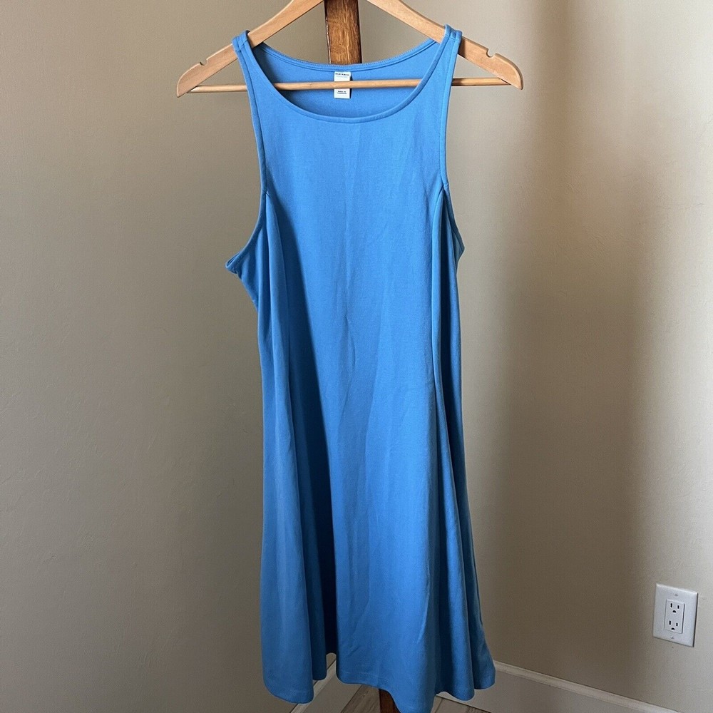 Old Navy Women's Tank Dress Midi Blue Stretch Ponte Large